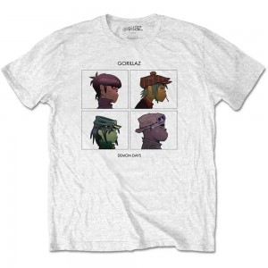 Gorillaz Unisex T-Shirt: Demon Days (White) (XX-Large)