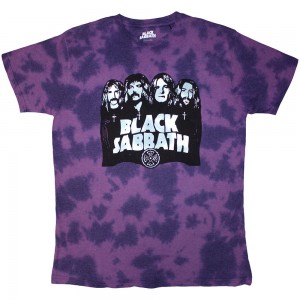 Black Sabbath Unisex T-Shirt: Band & Logo (Purple) (Wash Collection) (Medium)
