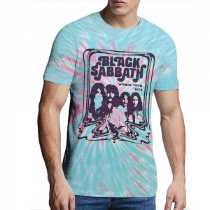Black Sabbath Unisex T-Shirt: World Tour ´78 (Green) (Wash Collection) (X-Large)