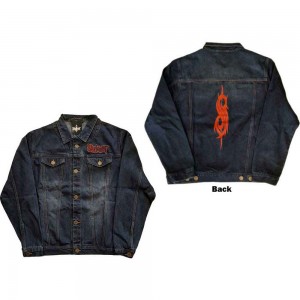 Slipknot Unisex Denim Jacket: Tribal Logo (Back Print) (X-Large)