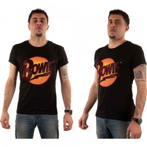David Bowie Unisex T-Shirt: Diamond Dogs Logo (Black) (Embellished) (XX-Large)