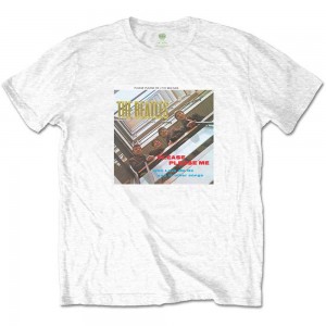 The Beatles Unisex T-Shirt: Please Please Me Gold Foiled (White) (Embellished) (Small)