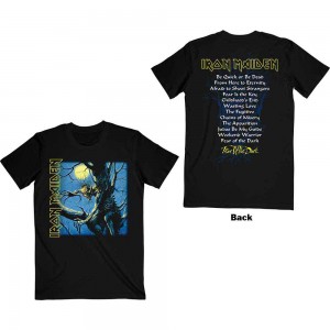 Iron Maiden Unisex T-Shirt: Fear of the Dark Album Tracklisting (Black) (Back Print) (XX-Large)
