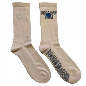 Imagine Dragons Unisex Terry Socks: Follow You (White) (UK Size 7 - 11)
