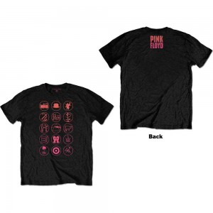 Pink Floyd Unisex T-Shirt: Symbols (Black) (Back Print) (Large)