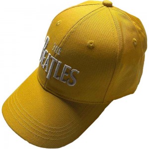The Beatles Unisex Baseball Cap: White Drop T Logo (Yellow)