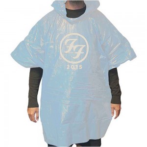 Foo Fighters Unisex Poncho: Black FF (White) (Ex-Tour)