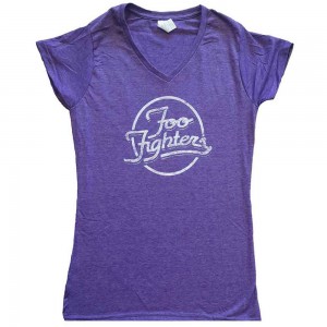 Foo Fighters Ladies T-Shirt: Text Logo (Purple) (Ex-Tour) (Medium)
