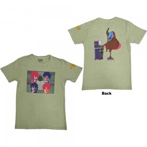 The Beatles Unisex T-Shirt: Yellow Submarine Magic Piano (Green) (Back Print) (Large)