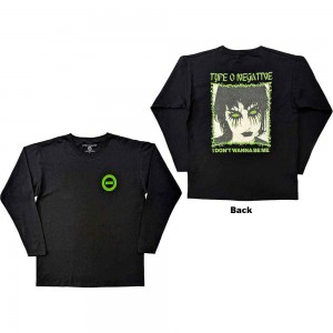 Type O Negative Unisex Long Sleeve T-Shirt: I Don´t Wanna Be Me (Black) (Back Print) (Small)