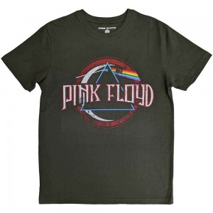 Pink Floyd Unisex T-Shirt: Vintage Dark Side of the Moon Seal (Green) (Small)