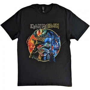 Iron Maiden Unisex T-Shirt: The Future Past Tour ´23 Circle Art (Black) (Small)