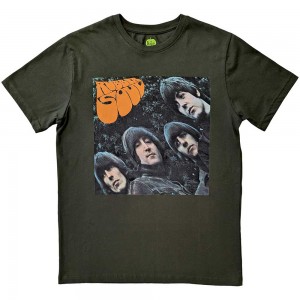 The Beatles Unisex T-Shirt: Rubber Soul Album Cover (Green) (X-Large)
