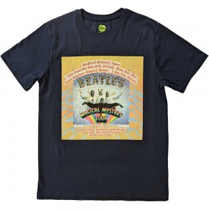 The Beatles Unisex T-Shirt: Magical Mystery Tour Album Cover (Navy Blue) (Large)