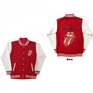 The Rolling Stones Unisex Varsity Jacket: Classic Tongue (Back Print) (Small)