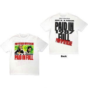 Eric B. & Rakim Unisex T-Shirt: Pump Up The Volume (White) (Back Print) (Medium)