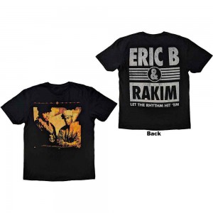 Eric B. & Rakim Unisex T-Shirt: Let The Rhythm Begin (Black) (Back Print) (Large)