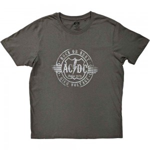 AC/DC Unisex T-Shirt: Rock or Bust (Charcoal Grey) (Small)
