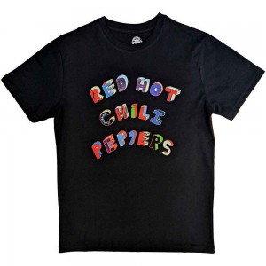 Red Hot Chili Peppers Unisex T-Shirt: Colourful Letters (Black) (X-Large)