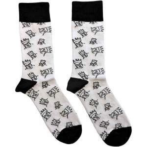 Biggie Smalls Unisex Ankle Socks: Hand-Drawn (White) (UK Size 7 - 11)
