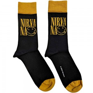 Nirvana Unisex Ankle Socks: Logo Stacked (Black) (UK Size 7 - 11)