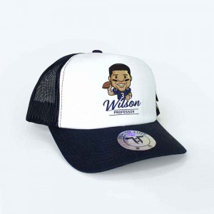 Tokyo Time Unisex Mesh Back Cap: NFLPA Russell Wilson Emoji (White & Navy Blue)