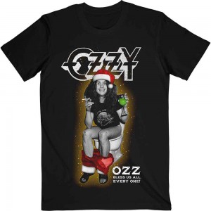 Ozzy Osbourne Unisex T-Shirt: Ozz Bless Us All (Black) (Large)