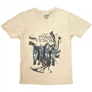 BlackPink Unisex T-Shirt: Pink Venom Oil Stroke (Sand) (XX-Large)