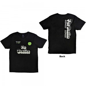 The Beatles Unisex T-Shirt: 70s Logo & Years (Black) (Back Print) (Small)