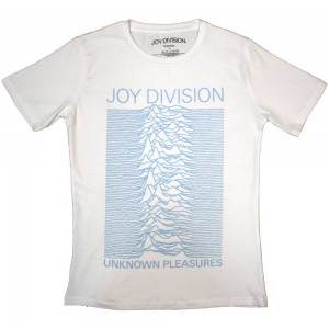 Joy Division Ladies T-Shirt: Unknown Pleasures FP (White) (Medium)