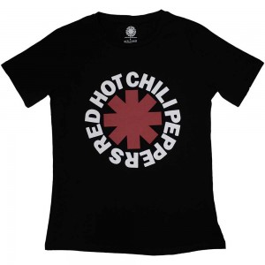 Red Hot Chili Peppers Ladies T-Shirt: Classic Asterisk (Black) (X-Large)