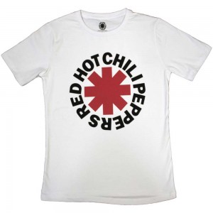 Red Hot Chili Peppers Ladies T-Shirt: Classic Asterisk (White) (Medium)