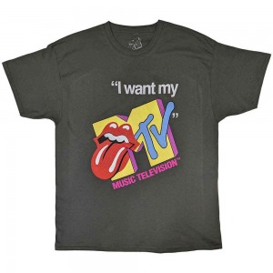 MTV Unisex T-Shirt: Rolling Stones I Want My MTV (Charcoal Grey) (XX-Large)