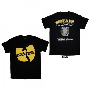 Wu-Tang Clan Unisex T-Shirt: Tour ´23 Slanted Logo State Of Mind (Black) (Back Print & Ex-Tour) (X-Large)