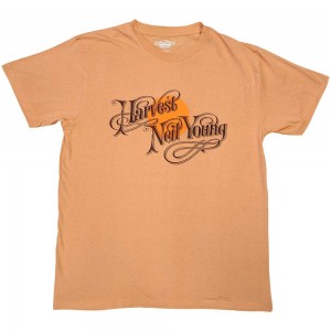 Neil Young Unisex T-Shirt: Harvest (Old Gold) (Large)