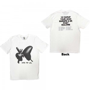 Post Malone Unisex T-Shirt: Inflatable Butterfly 2023 Tour (White) (Back Print & Ex-Tour) (XX-Large)