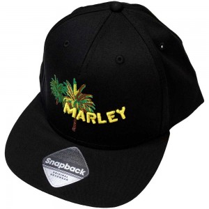 Bob Marley Unisex Snapback Cap: Palm Trees (Black)