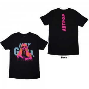 Lady Gaga Unisex T-Shirt: Artpop Cover (Black) (Back Print) (Large)