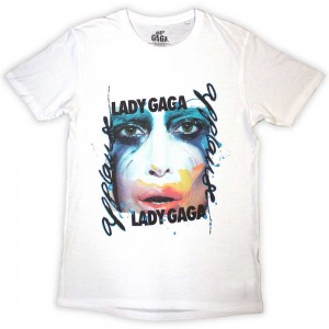 Lady Gaga Unisex T-Shirt: Artpop Facepaint (White) (Medium)
