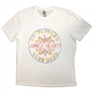 The Beatles Unisex T-Shirt: Painted Pepper (White) (Large)
