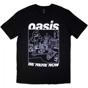 Oasis Unisex T-Shirt: Be Here Now Line Drawing (Black) (Large)