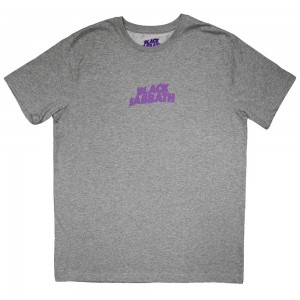 Black Sabbath Unisex T-Shirt: Mini Wavy Logo (Grey) (X-Large)