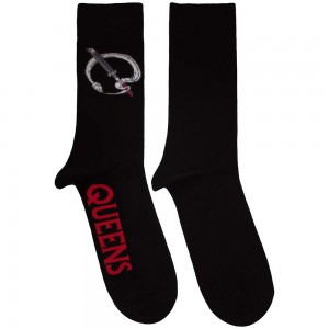 Queens Of The Stone Age Unisex Ankle Socks: Q Emblem (Black) (UK Size 7 - 11)