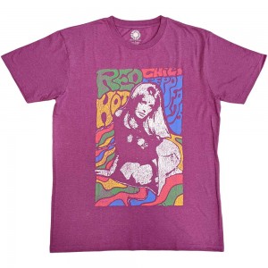 Red Hot Chili Peppers Unisex T-Shirt: Kneeling Girl (Pink) (Small)