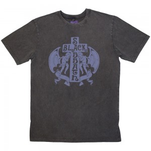 Black Sabbath Unisex Stone Wash T-Shirt: Angels (Charcoal Grey) (XX-Large)