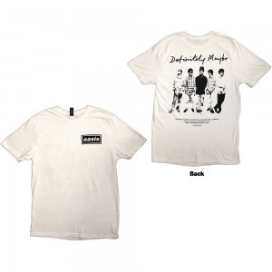 Oasis Unisex T-Shirt: Definitely Maybe Promo (White) (Back Print) (X-Large)