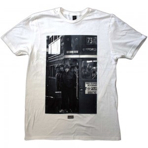 Oasis Unisex T-Shirt: London Bus Photo (White) (XX-Large)