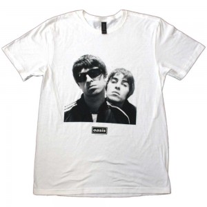 Oasis Unisex T-Shirt: Noel & Liam Square Photo (White) (Medium)