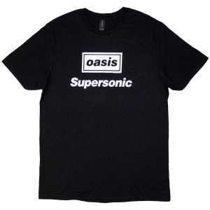 Oasis Unisex T-Shirt: Supersonic Title (Black) (Medium)
