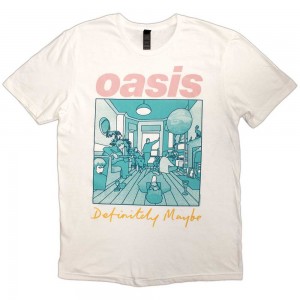 Oasis Unisex T-Shirt: Definitely Maybe Illustration Colour (White) (Large)